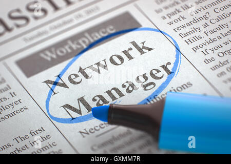 Network Manager ora di assunzione. 3D. Foto Stock