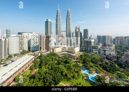 La città di Kuala Lumpur skyline e grattacieli di Kuala Lumpur in Malesia Foto Stock