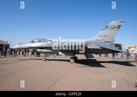 Carolina del Sud Air National Guard f-16 jet da combattimento sul display a marrakech air expo 2010 Foto Stock