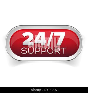 24 7 icona. Aperto 24 ore al giorno e 7 giorni alla settimana Illustrazione Vettoriale