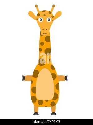 Divertente personaggio giraffe Illustrazione Vettoriale