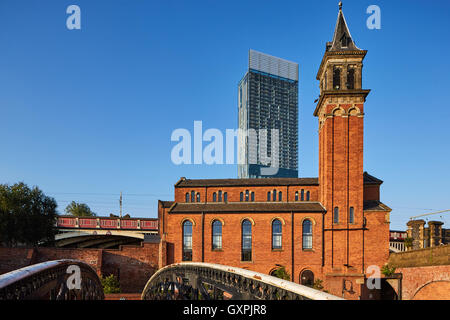 Manchester castleield cappella congregazionale posteriore della parte esterna posteriore Castlefield 1858 378 Deansgate architetto locale Edward Walte Foto Stock