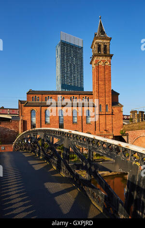 Manchester castleield cappella congregazionale posteriore della parte esterna posteriore Castlefield 1858 378 Deansgate architetto locale Edward Walte Foto Stock