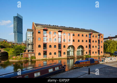 Manchester castlefield Merchant Warehouse Castlefield loft uffici stile paesaggio urbano mulino di mattoni waterfront Rochdale c Foto Stock