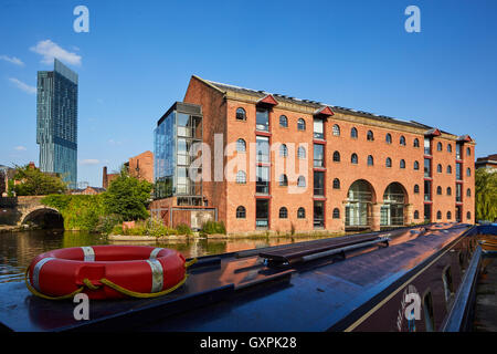 Manchester castlefield Merchant Warehouse Castlefield loft uffici stile paesaggio urbano mulino di mattoni waterfront Rochdale c Foto Stock