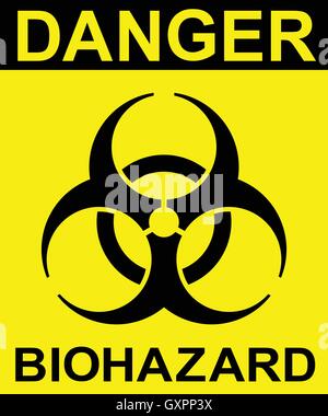 International biohazard segno di pericolo, rischio biologico simbolo di pericolo, illustrazione vettoriale. Illustrazione Vettoriale