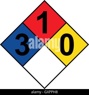 NFPA 704 diamond 3-1-0 segno, illustrazione vettoriale. Illustrazione Vettoriale
