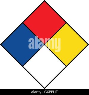 Blank NFPA 704 diamond segno, illustrazione vettoriale. Illustrazione Vettoriale