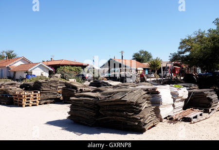 Oyster reti in Cap Ferret sulla costa atlantica della Francia Foto Stock