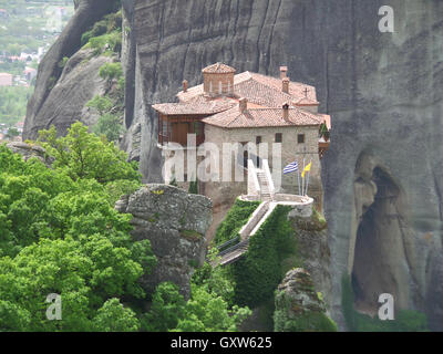 Splendida vista di Meteora Monastero, Grecia, patrimonio mondiale dell UNESCO Foto Stock