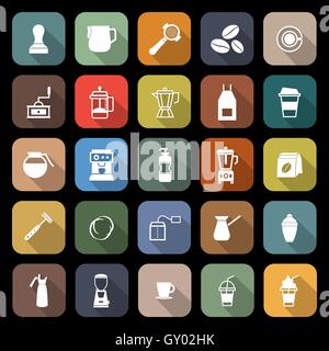 Barista icona piatta con lunga ombra, vettore di stock Illustrazione Vettoriale