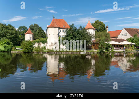 Il castello di Blutenburg in Obermenzing di Monaco di Baviera, Germania Foto Stock