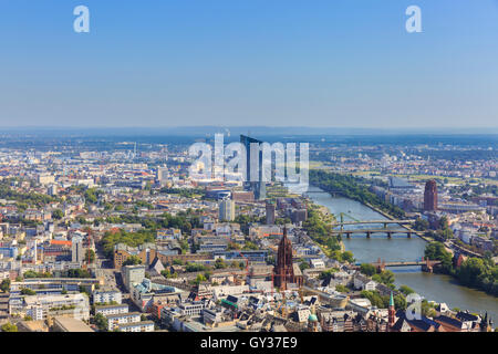 Panorama dell'antenna, Frankfurt am Main, Hesse, Germania Foto Stock