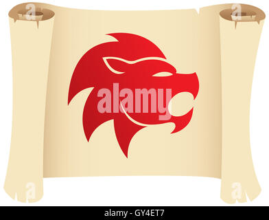 Leo Zodiac star sign su un manoscritto grunge Foto Stock