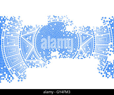 Vecchio Blu mosaico sfondo vettoriale Foto Stock