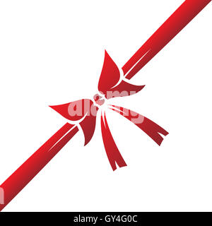 Illustrazione di un rosso nastro decorativo Foto Stock