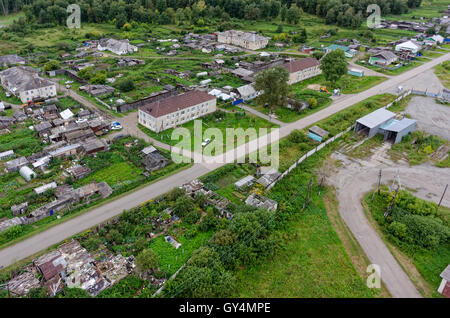Vista aerea su case private Foto Stock