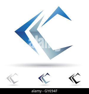 Illustrazione Vettoriale di astratta le icone basate sulla lettera C Foto Stock