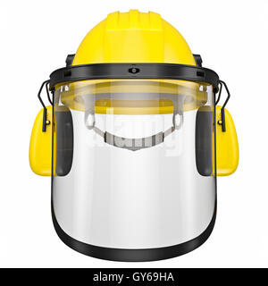 Casco arancione 3d Foto Stock