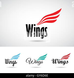 Colorata ala forma icona Logo illustrazione vettoriale Foto Stock