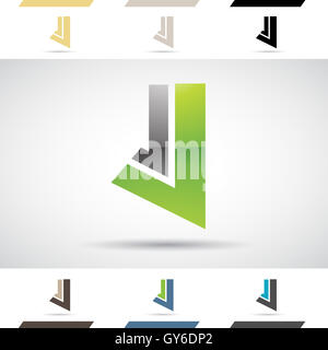 Il Concept Design di colorati Loghi di stock di icone e forme della lettera J, illustrazione vettoriale Foto Stock