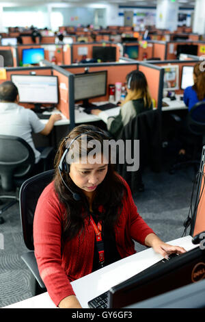 Filippine, Manila, KPO Processo di conoscenza Outsorcing, callcenter von Global Learning lavora per australian clienti / PHILIPPINEN, Manila, KPO Processo di conoscenza Outsorcing, callcenter von Global Learning arbeitet fuer australische Kunden Foto Stock