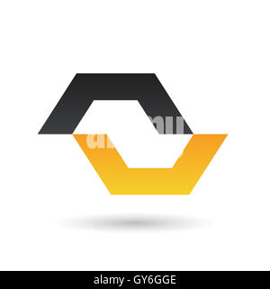 Nero e Giallo Icona astratta illustrazione isolato su uno sfondo bianco Foto Stock