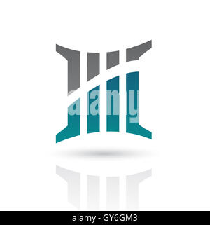 Blu e grigio icona astratta illustrazione isolato su uno sfondo bianco Foto Stock