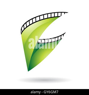 Lucida verde bobina di pellicola isolato su uno sfondo bianco Foto Stock