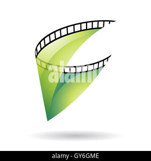 Verde trasparente bobina di pellicola isolato su uno sfondo bianco Foto Stock