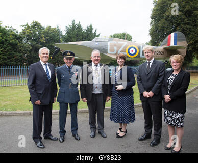 Biggin Hill,UK,18 Settembre 2016,Jo Johnson MP assiste un servizio di commemorazione per la Battaglia di Bretagna domenica che si è tenuto presso il St George's RAF Cappella Biggin Hil Credit: Keith Larby/Alamy Live News Foto Stock