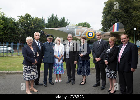 Biggin Hill,UK,18 Settembre 2016,Jo Johnson MP assiste un servizio di commemorazione per la Battaglia di Bretagna domenica che si è tenuto presso il St George's RAF Cappella Biggin Hil Credit: Keith Larby/Alamy Live News Foto Stock