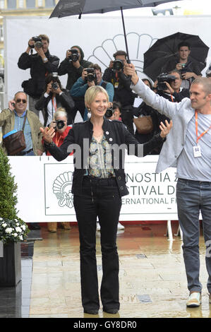 San Sebastian, Spagna. Xvi Sep, 2016. Cynthia Nixon è visto arrivare a 64a San Sebastian Film Festival il 16 settembre 2016 a San Sebastian, Spagna. | Utilizzo di credito in tutto il mondo: dpa/Alamy Live News Foto Stock