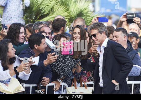 Madrid, Madrid, Spagna. Xviii Sep, 2016. Hugh Grant è visto arrivare a 64a San Sebastian Film Festival il 18 settembre 2016 a San Sebastian, Spagna. Credit: Jack Abuin/ZUMA filo/Alamy Live News Foto Stock