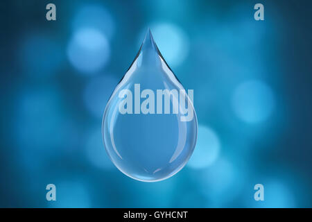 Crystal goccia d'acqua,3d rendering Foto Stock
