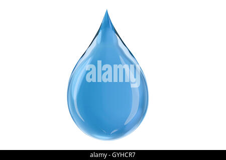 Isolato goccia d'acqua,3d rendering Foto Stock