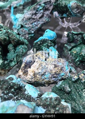 Chrysocolla e Malachite dallo Zaire Foto Stock