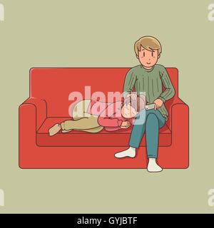 Coppie sullo strato Illustrazione Vettoriale