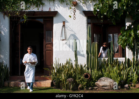 Hotel e cottage El delirio. Quindío, Colombia. Caffè colombiano crescente asse. Il caffè colombiano Regione, noto anche come il C Foto Stock