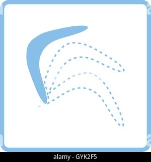 Icona a forma di boomerang. La cornice blu design. Illustrazione Vettoriale. Illustrazione Vettoriale