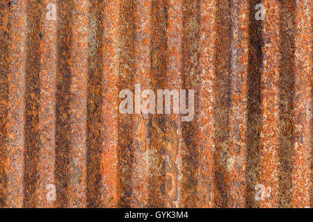 Ribbed metallo arrugginito sfondo Foto Stock