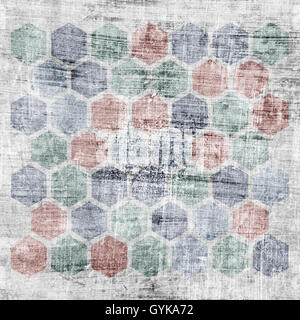 Grunge geometrico disegno esagonale Foto Stock