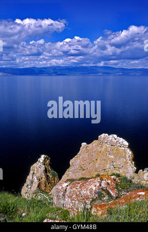 Pribaikalski National Park, Olkhon Island, il lago Baikal. Olkhon Isole è la più grande isola del lago. Foto Stock