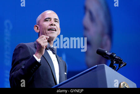 Il Presidente degli Stati Uniti Barack Obama parla al trentanovesimo del congresso annuale Caucus Ispanico Istituto di politica pubblica e la conferenza annuale di Gala di Premiazione a Walter E. Washington Convention Center, 15 settembre 2016, a Washington, DC. Credito: Olivier Douliery / Pool via CNP - nessun filo SERVICE - Foto Stock