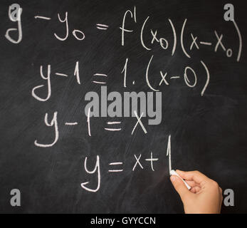 Classe math sulla lavagna Foto Stock