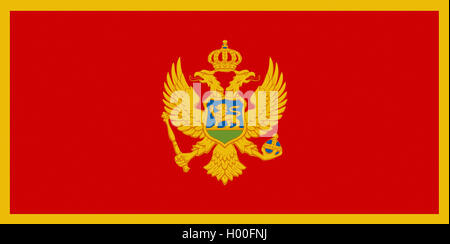 Bandiera del Montenegro Montenegro Foto Stock