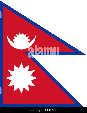 Bandiera nazionale del Nepal Il Nepal Foto Stock