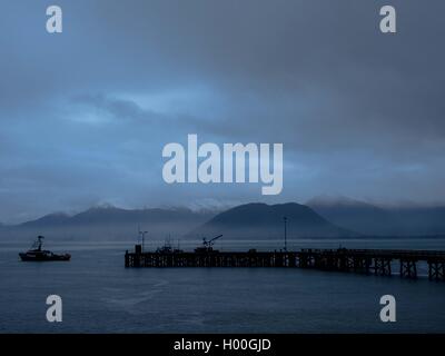 La Wharf a Jackson Bay in Sud Westland Foto Stock