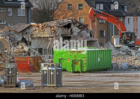 Materiali di costruzione riciclo dopo la costruzione di demolizione, Germania Foto Stock