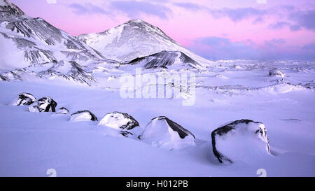 Paesaggio invernale sull isola, Islanda Foto Stock